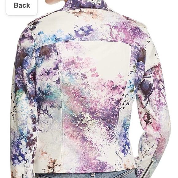 NWT Bagatelle floral print faux leather jacket size large - Picture 4 of 9